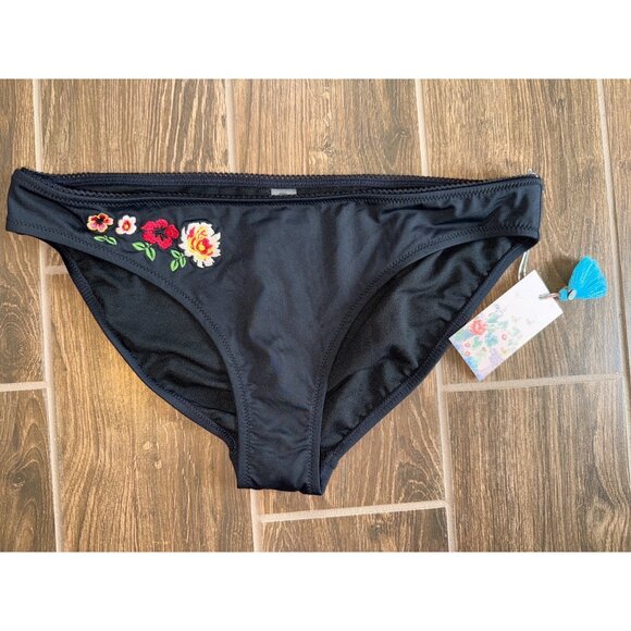 Johnny Was Large Darya Hipster Swim Bottoms Black Embroidered NEW - Picture 8 of 8